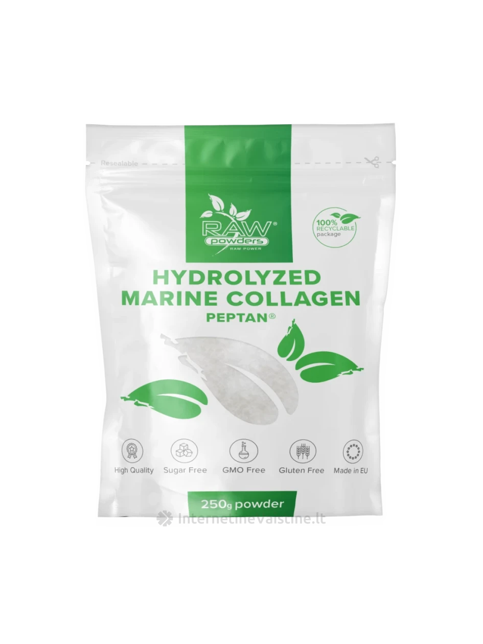 RAW POWDERS Fish hydrolyzed collagen milt., 250 g, Vnt | internetinevaistine.lt
