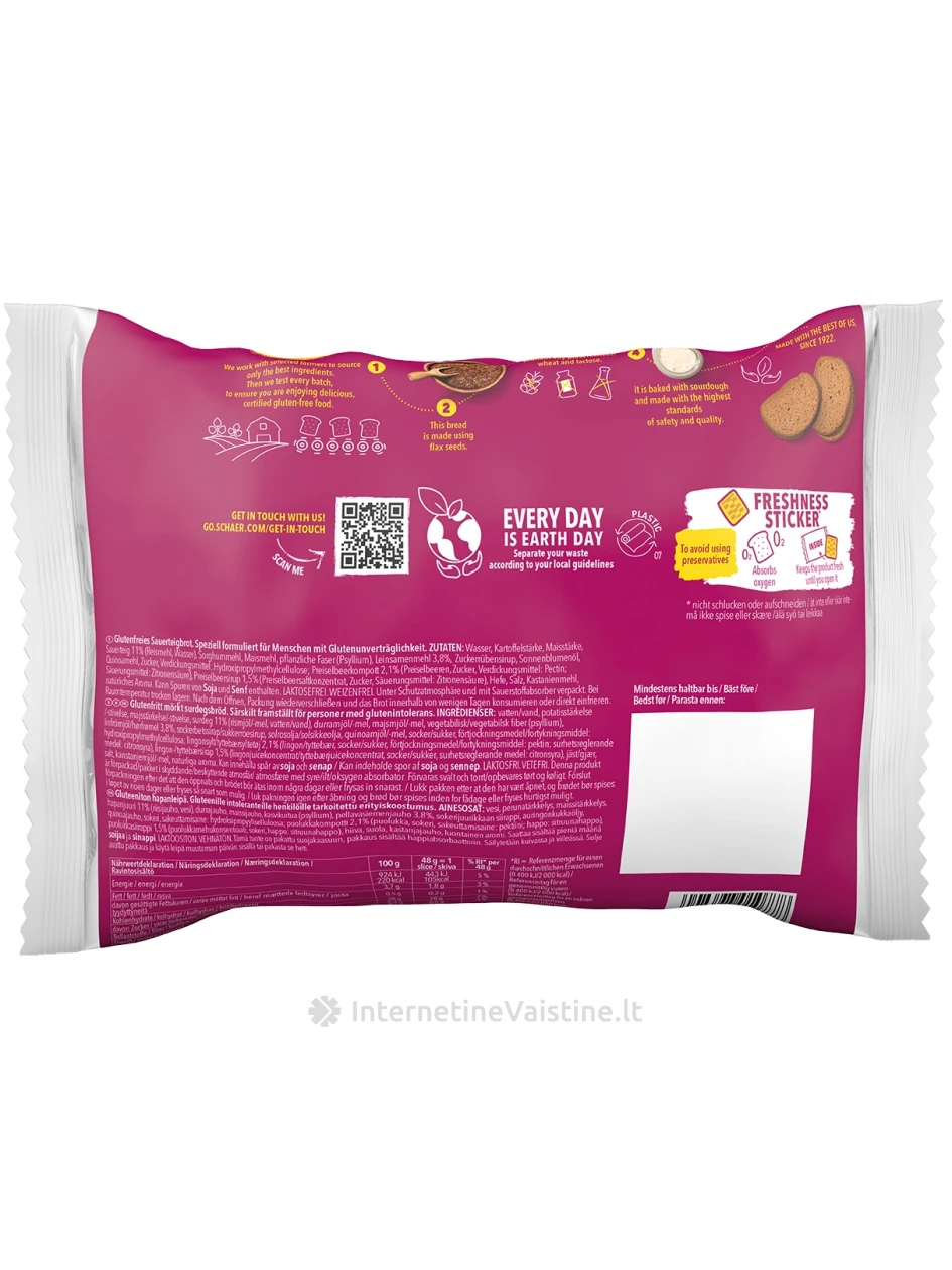 Schär SURDEGSBROD – duona be glitimo, 240g | internetinevaistine.lt