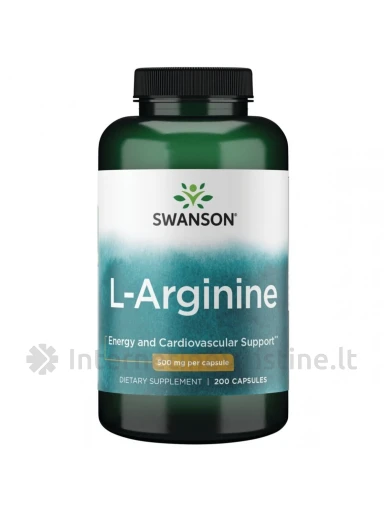 SWANSON L-ARGININAS 500mg kaps. N200 | internetinevaistine.lt