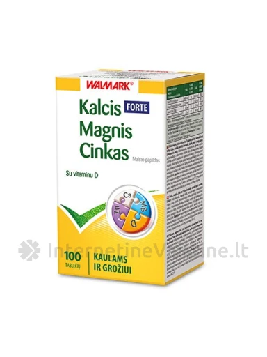 KALCIS-MAGNIS-CINKAS FORTE TAB. N100, 100 vnt. | internetinevaistine.lt