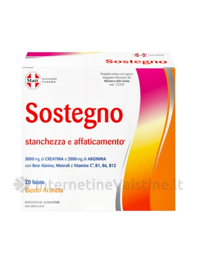 MATT DIVISIONE PHARMA Sostegno, maisto papildas energijos apykaitai palaikyti, 20 pakelių | internetinevaistine.lt