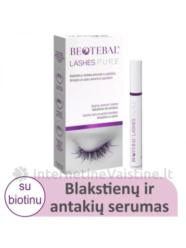 BEOTEBAL blakstienų ir antakių serumas su peptidais LASHES PURE, 3 ml | internetinevaistine.lt