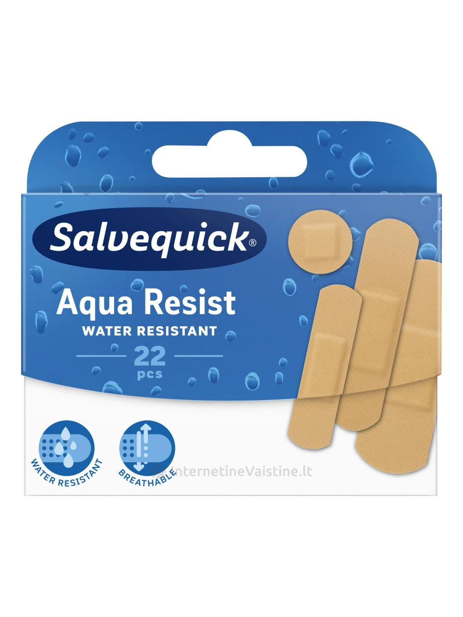 SALVEQUICK vandeniui atsparūs pleistrai Aqua Resist N20 | internetinevaistine.lt