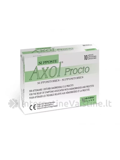 AXOL tiesiosios žarnos žvakutės PROCTO, 10 vnt. | internetinevaistine.lt