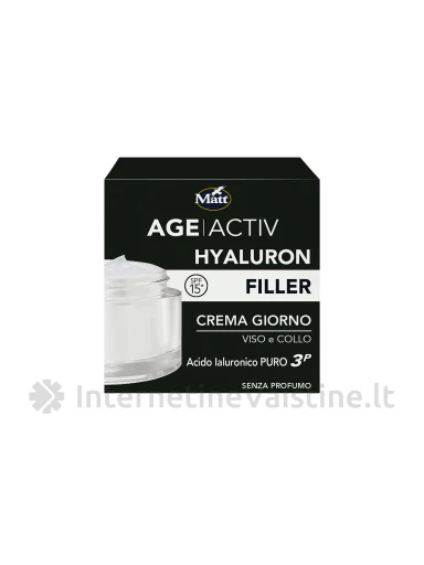 MATT Hyaluron Filler dieninis kremas veidui ir dekolte, 50 ml | internetinevaistine.lt
