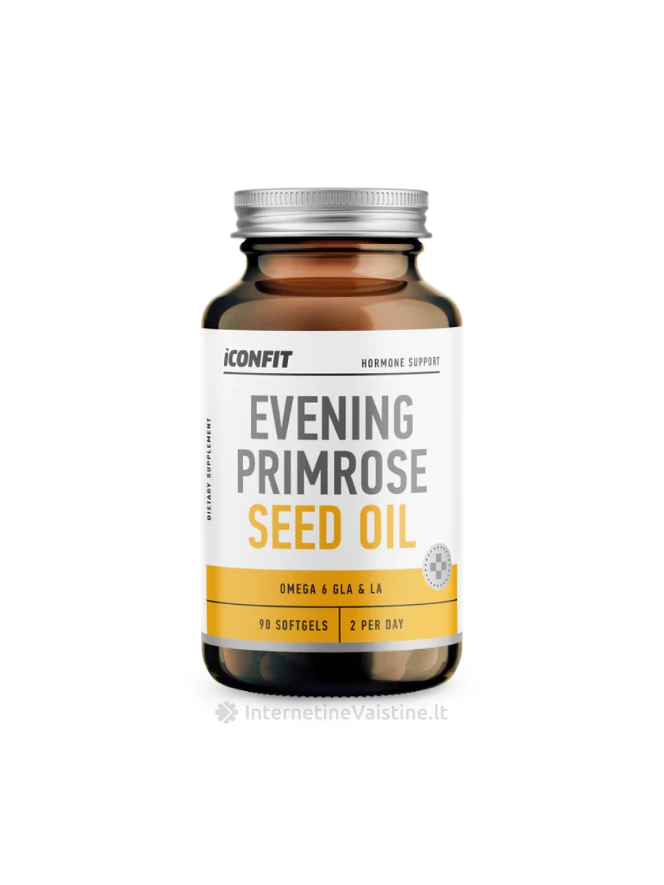 ICONFIT Evening Primrose Seed Oil 500mg softgel N90, 90 vnt. | internetinevaistine.lt