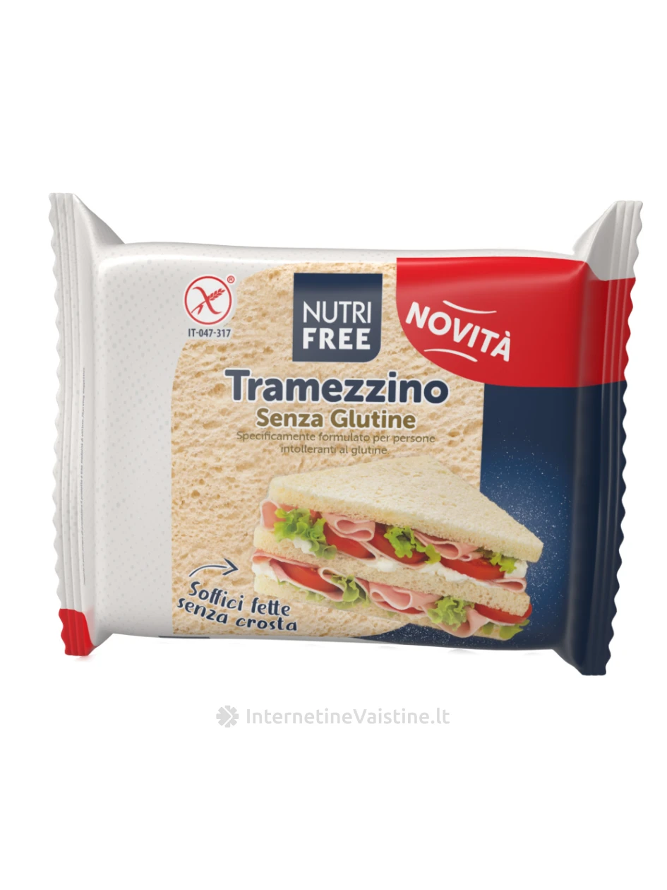 NUTRIFREE TRAMEZZINO - sumuštinių duona be glitimo, 160g | internetinevaistine.lt