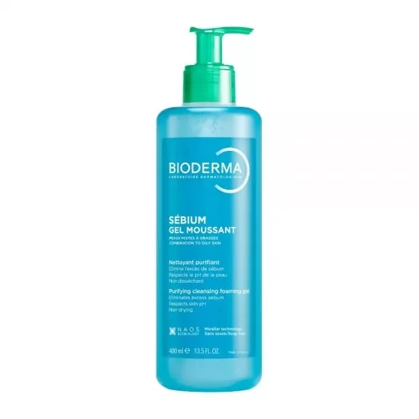 BIODERMA švelnus gelinis veido prausiklis SEBIUM GEL MOUSSANT, 400 ml