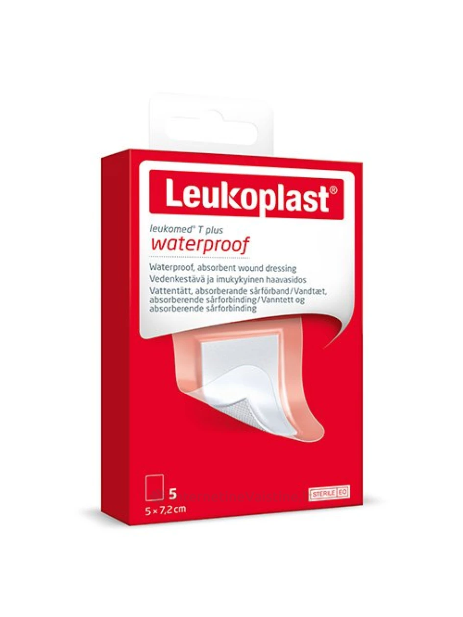 LEUKOPLAST LEUKOMED T PLUS vandeniui atsparus sterilus tvarstis 7.2x5cm, 5 vnt. | internetinevaistine.lt