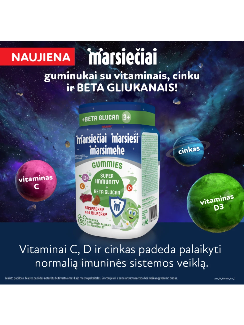 MARSIEČIAI maisto papildas SUPER IMMUNITY gum., N50 | internetinevaistine.lt