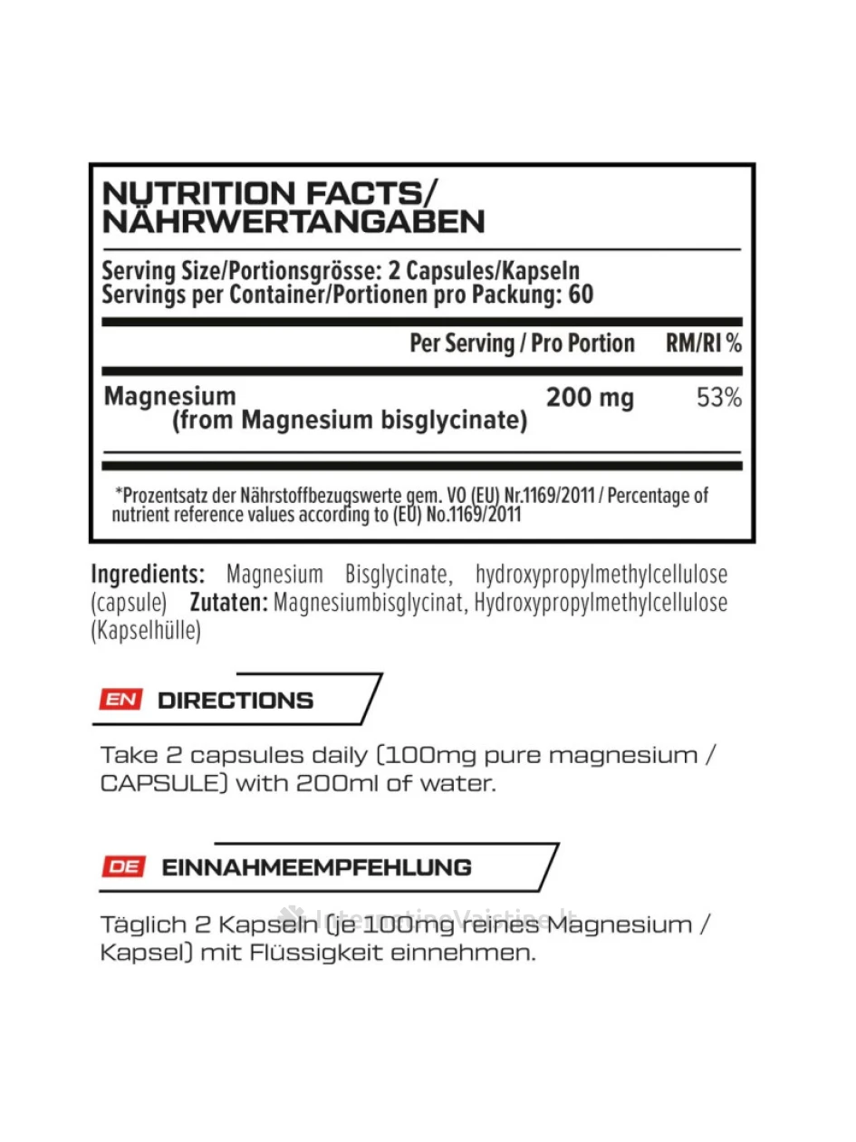 VAST Magnesium Bisglycinate 200 kaps. N120 | internetinevaistine.lt