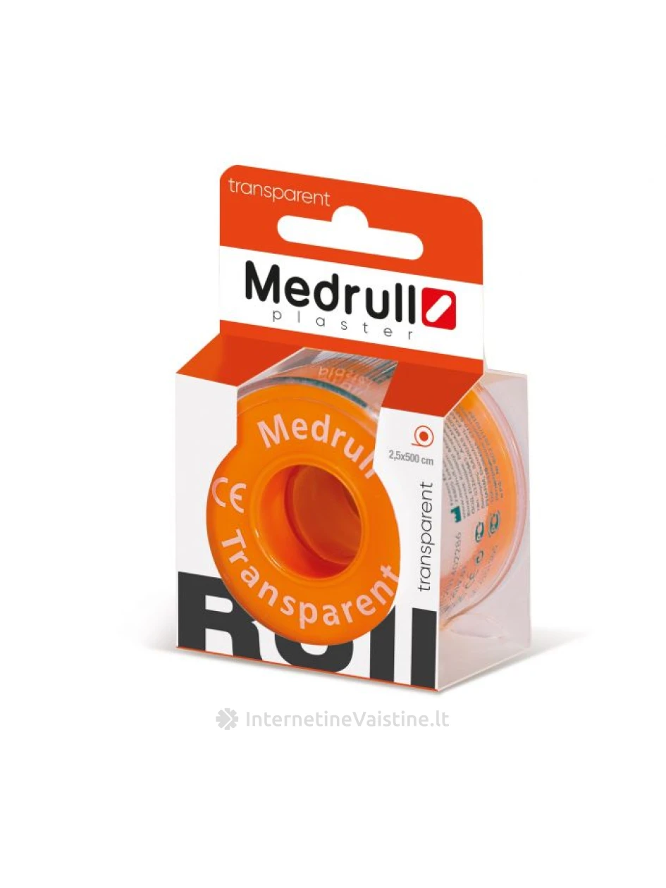 Medrull pleistras rulonėlyje Transparent 2,5cm x 500cm | internetinevaistine.lt
