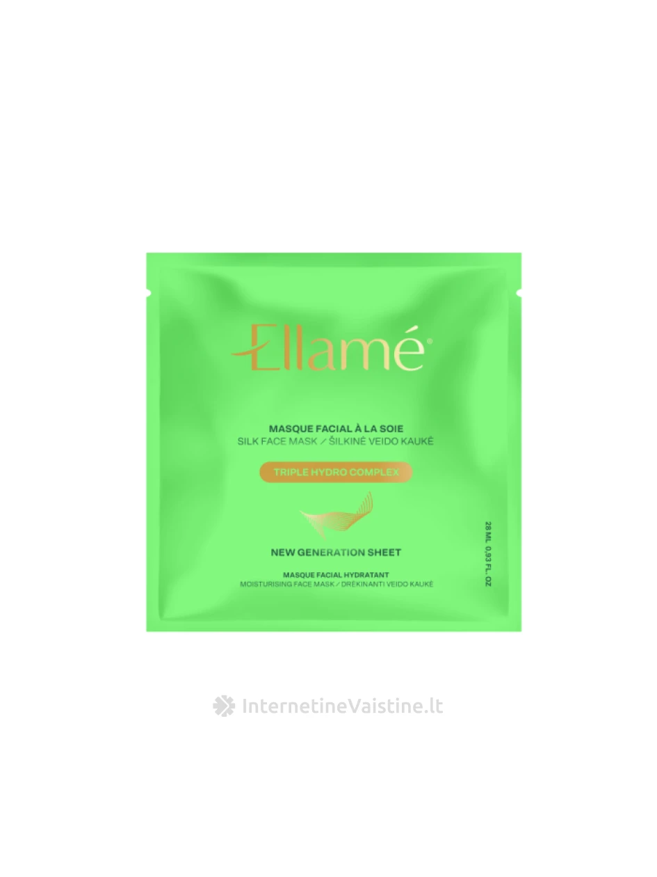 ELLAME Triple Hydro Complex drėkinanti kaukė veidui, 1vnt., Vnt | internetinevaistine.lt