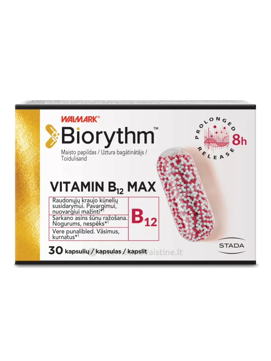 BIORYTHM Vit B12 MAX kaps. N30 | internetinevaistine.lt