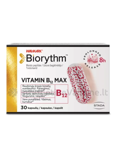BIORYTHM Vit B12 MAX kaps. N30 | internetinevaistine.lt