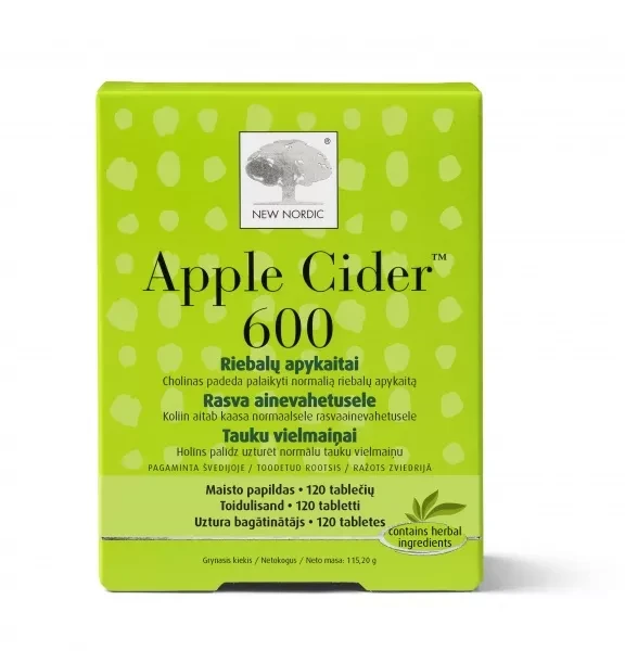 NEW NORDIC APPLE CIDER (Obuolių sidras) 600mg tab. N60