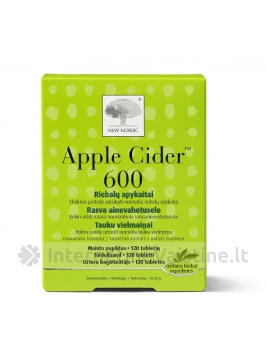 NEW NORDIC APPLE CIDER (Obuolių sidras) 600mg tab. N60 | internetinevaistine.lt