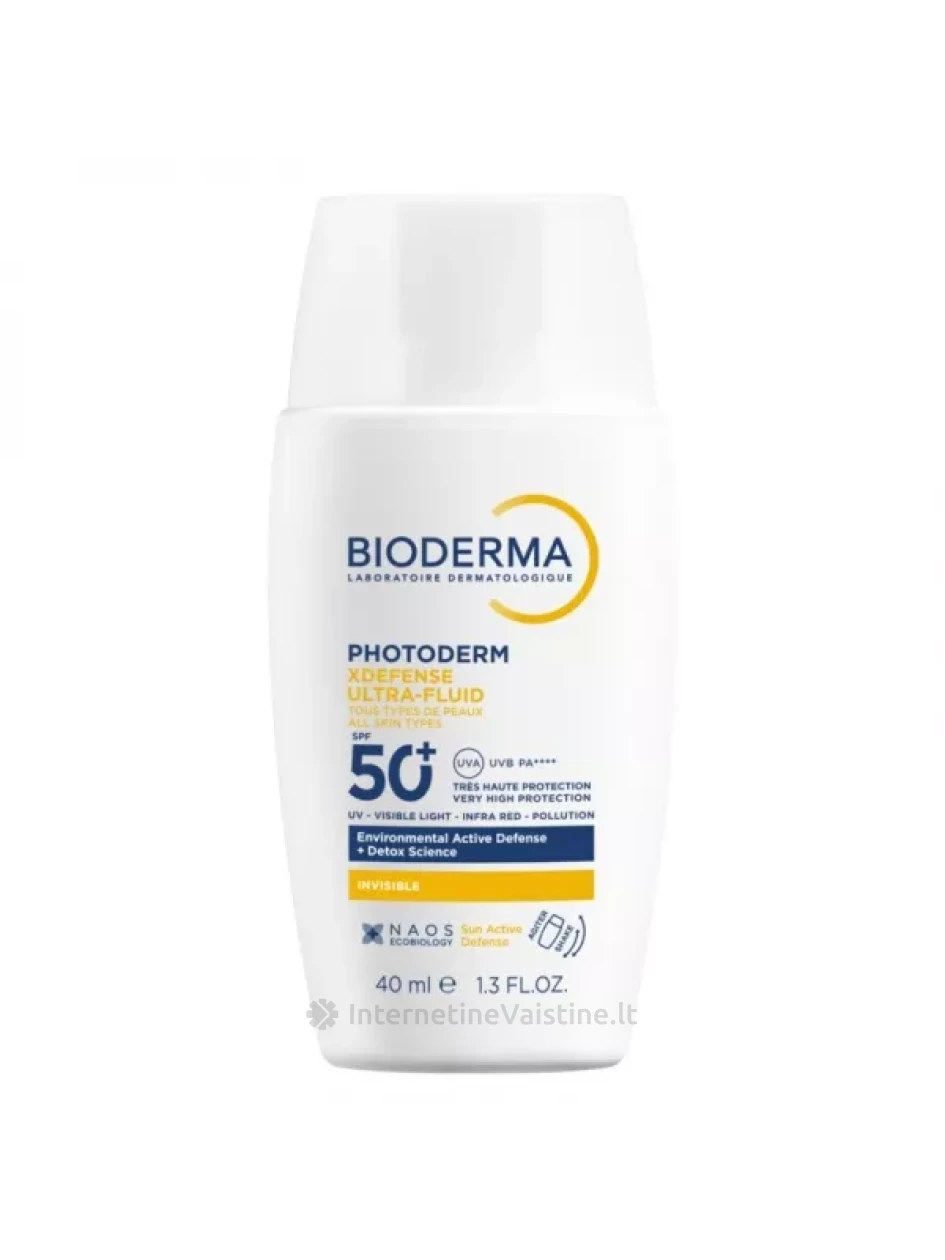 BIODERMA veido fluidas PHT XDEFENSE ULTRA, SPF50+, 40 ml | internetinevaistine.lt