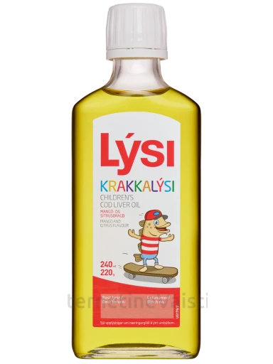 Lysi CHILDRENS - žuvų taukai vaikams mango skonio, 240 ml | internetinevaistine.lt