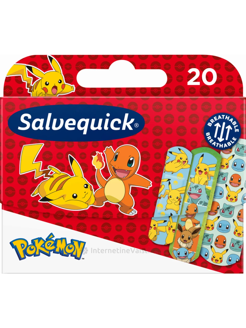 SALVEQUICK pleistrai vaikams Pokemon N20 | internetinevaistine.lt