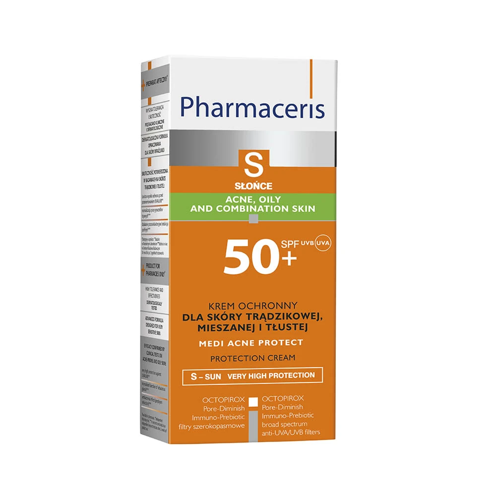 PHARMACERIS S apsauginis veido kremas MEDI ACNE PR, SPF50+, 50 ml