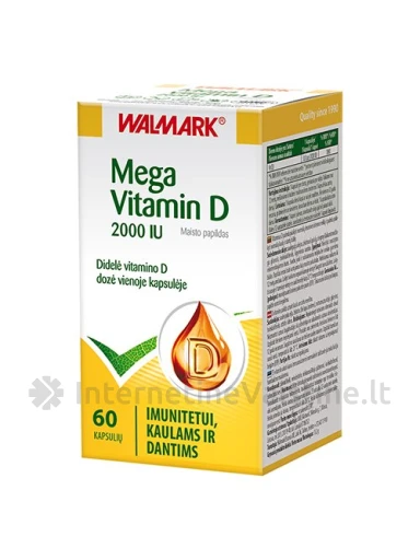 MEGA VITAMIN D 2000IU kaps. N60, 60 vnt. | internetinevaistine.lt