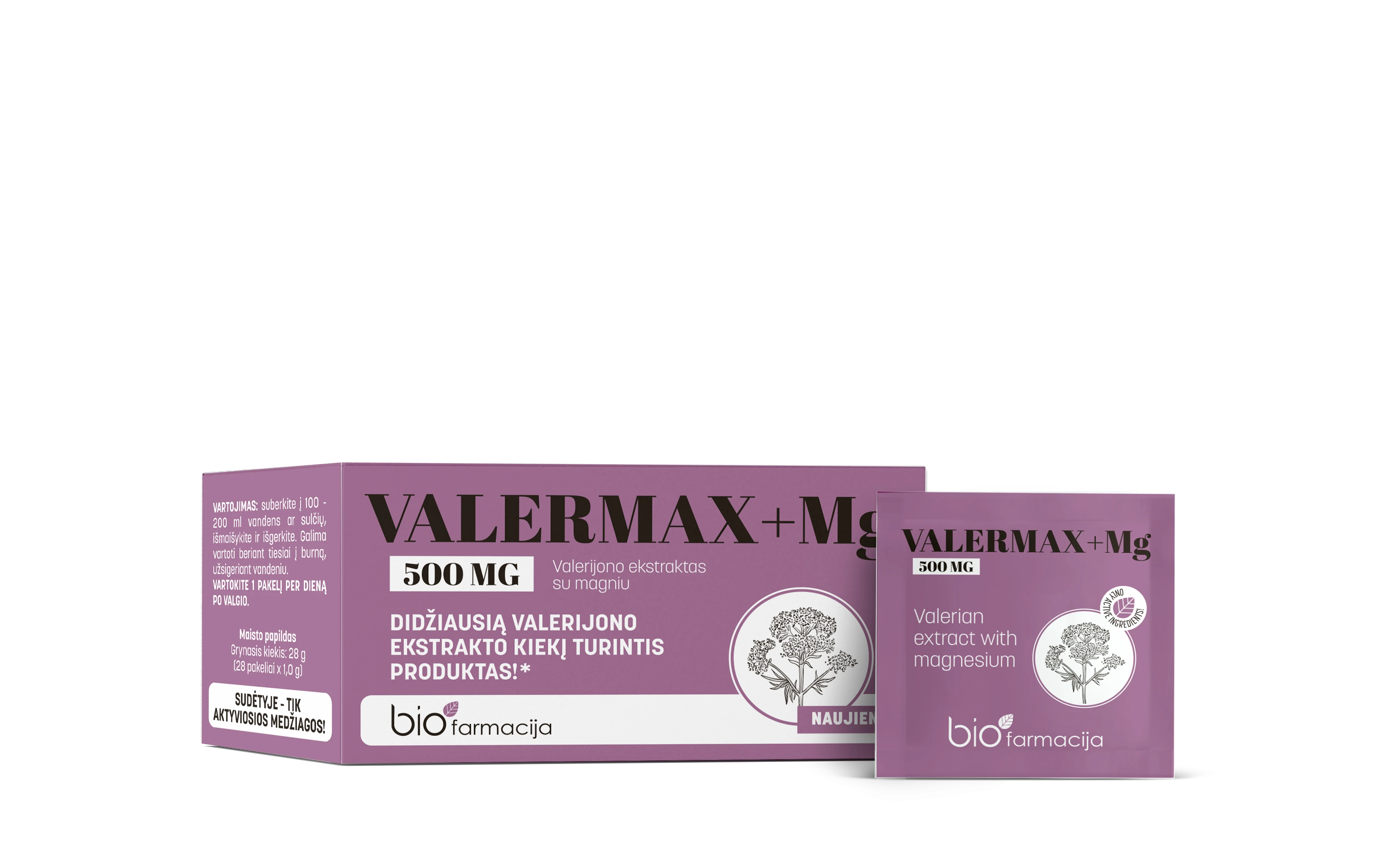 BIOFARMACIJA VALERMAX+Mg 500mg milt. ger. tirp. N28