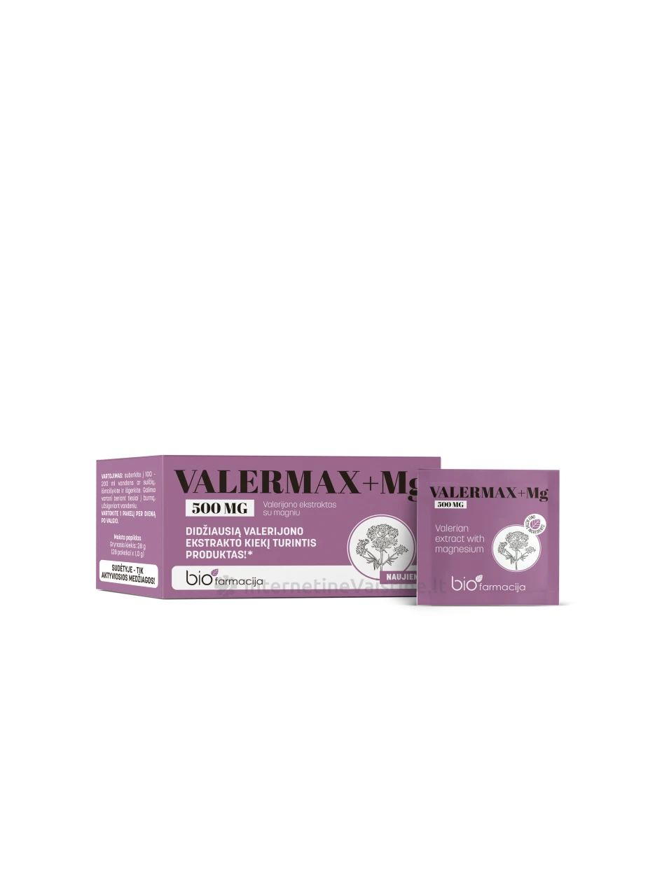 BIOFARMACIJA VALERMAX+Mg 500mg milt. ger. tirp. N28 | internetinevaistine.lt