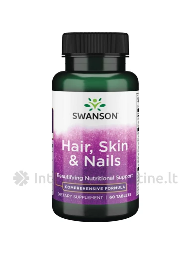 SWANSON, Plaukams, Odai & Nagams, 60 tablečių, N1 | internetinevaistine.lt