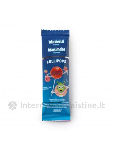 MARSIEČIAI maisto papildas RASPBERRY LOLLIPOPS, ledinukas N1, Vnt | internetinevaistine.lt