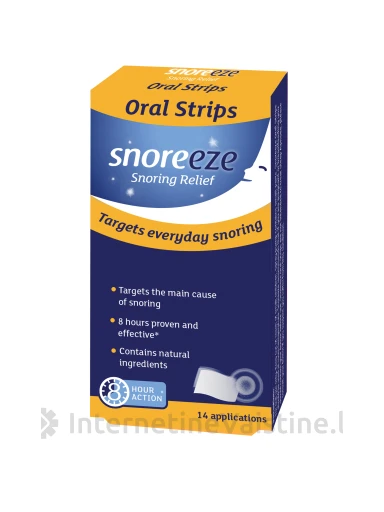 SNOREEZE TIRPIOS GOMURIO JUOSTELĖS NUO KNARKIMO (APSAUGO NUO KNARKIMO IKI 8 VAL.), N1 | internetinevaistine.lt