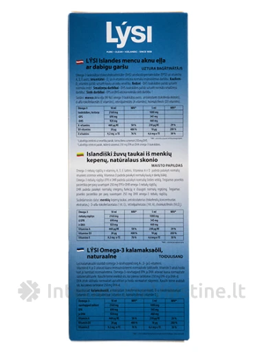 Lysi COD LIVER OIL - natūralūs žuvų taukai, 240ml | internetinevaistine.lt