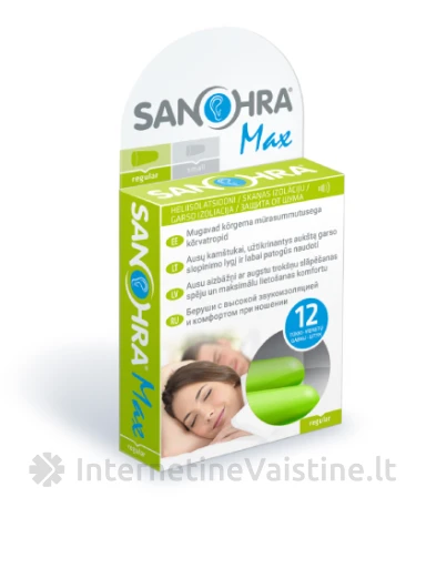 Ausų kištukai Sanohra Max adult, N 12 | internetinevaistine.lt