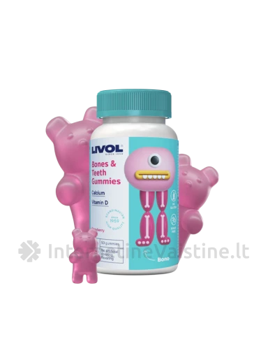 LIVOL Bones and Teeth, 50 guminukų, 50 guminukų | internetinevaistine.lt