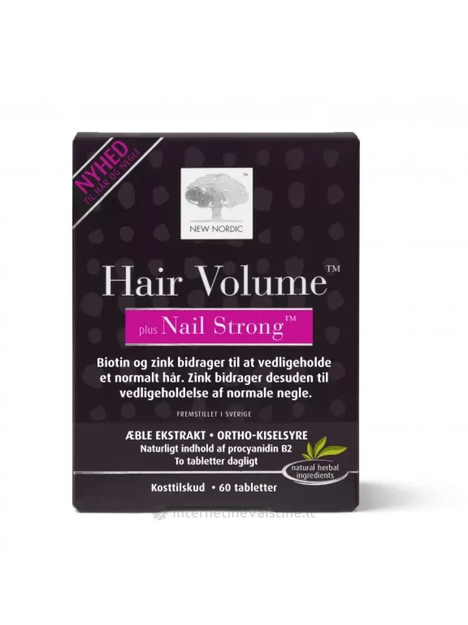 NEW NORDIC HAIR VOLUME Plus Nail Strong tab. N60 | internetinevaistine.lt