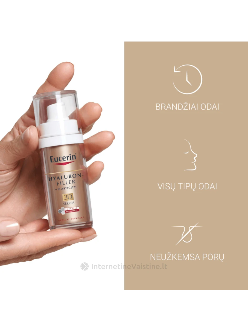 EUCERIN 3D serumas brandžiai odai Hyaluron-Filler + Elasticity, 30 ml  (83566) | internetinevaistine.lt