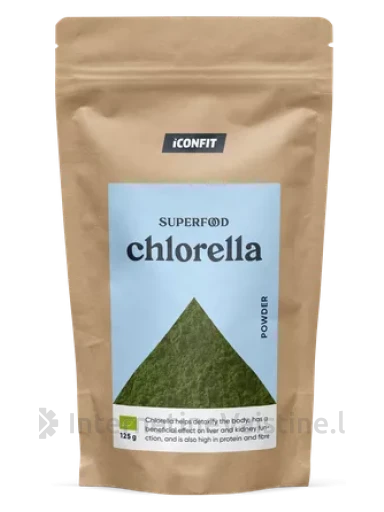 ICONFIT ekolog. Chlorelos dumbliai, 125 g, 125 g | internetinevaistine.lt