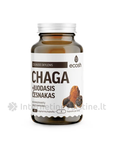 ECOSH Chaga su juod. česnaku, 90 kapsulių | internetinevaistine.lt