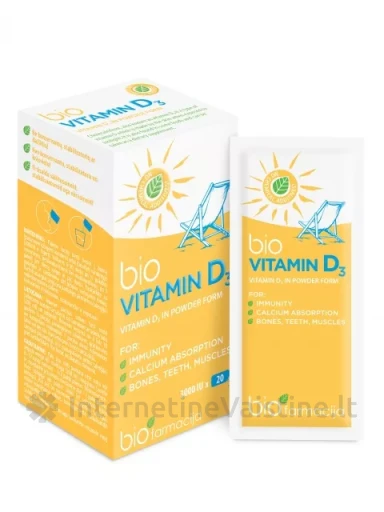 bioVITAMINAS D3, 20 pakelių | internetinevaistine.lt