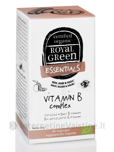 ROYAL GREEN BIO Vitaminų B kompleksas (odai, plaukams, nagams) N60 kaps. | internetinevaistine.lt