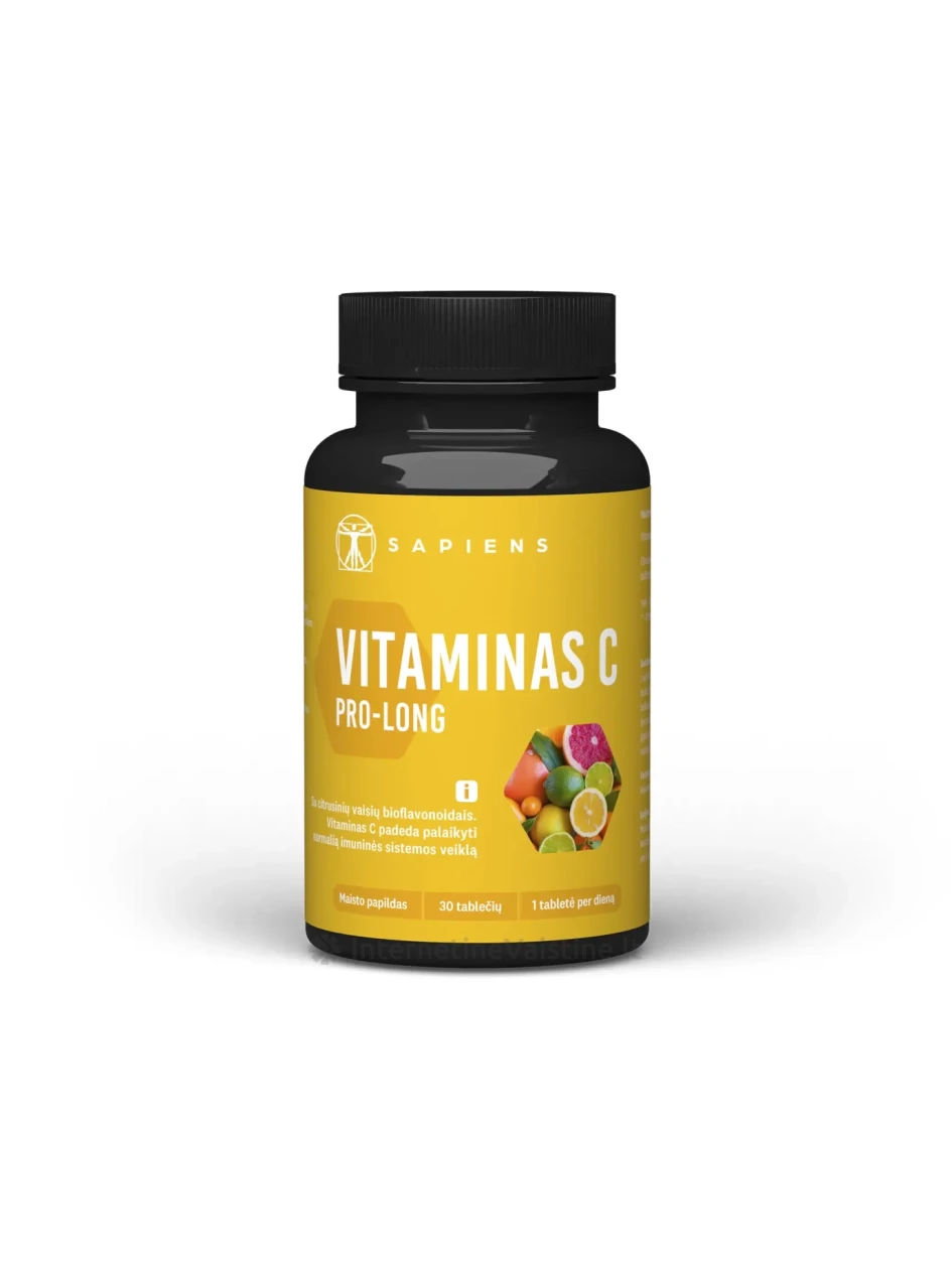 SAPIENS Vitaminas C PRO-LONG tab. N30 | internetinevaistine.lt
