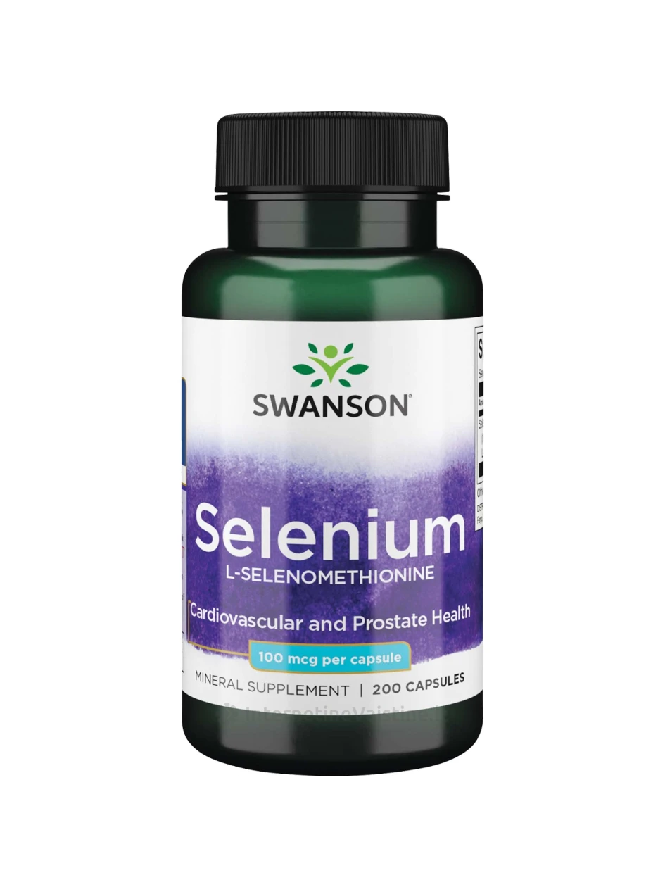 SWANSON, Selenas 100MCG, 200 kapsulių, N1 | internetinevaistine.lt