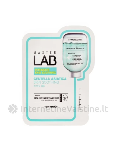 TONYMOLY Master Lab kaukė veidui lakštinė su Azijine centiole, 19 g, Vnt | internetinevaistine.lt