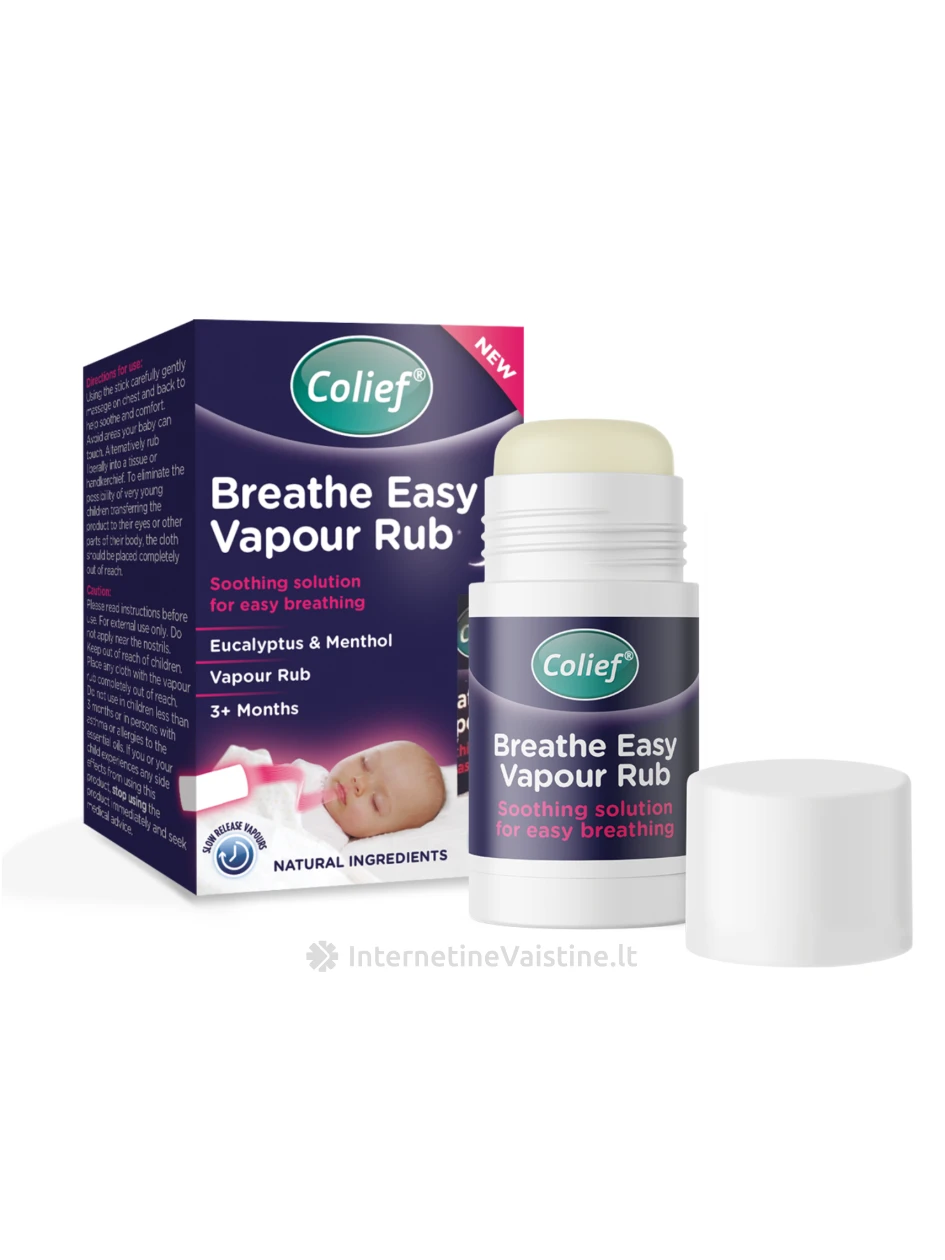 Colief BREATHE EASY VAPOUR RUB raminantis balzamas lengvam kvėpavimui, 30g | internetinevaistine.lt