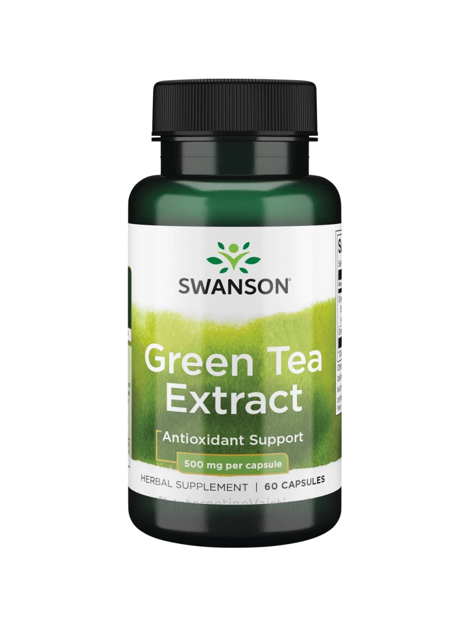 SWANSON, Žaliosios arbatos ekstraktas 500MG, 60 kapsulių, N1 | internetinevaistine.lt