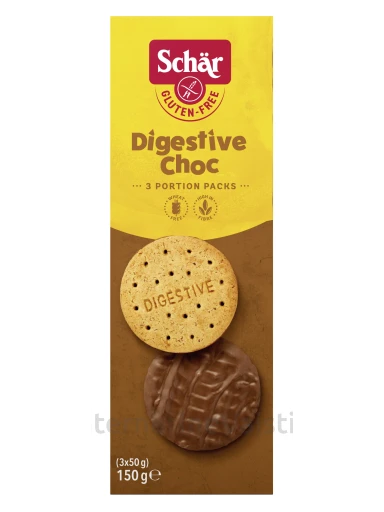 Schär DIGESTIVE CHOC – sausainiai su šokoladu be glitimo, 150g | internetinevaistine.lt