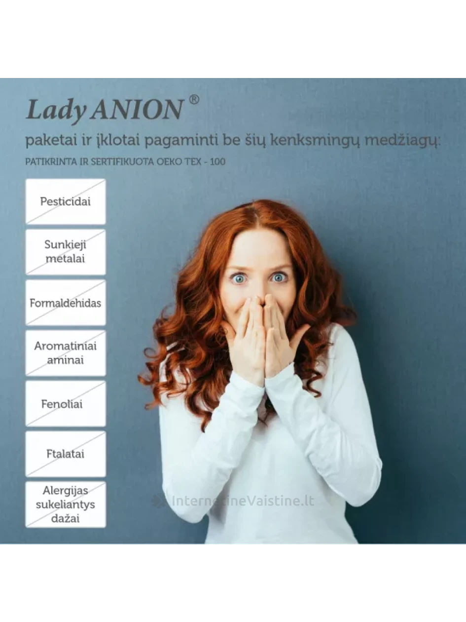 LADY ANION kasdieniniai įklotai su anijonų juostele, 180 mm, N16 | internetinevaistine.lt
