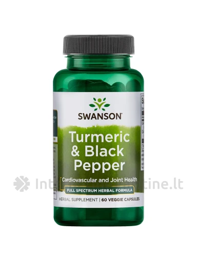 SWANSON, Ciberžolė su Pipirais, 60 vegetariškų kapsulių, N1 | internetinevaistine.lt