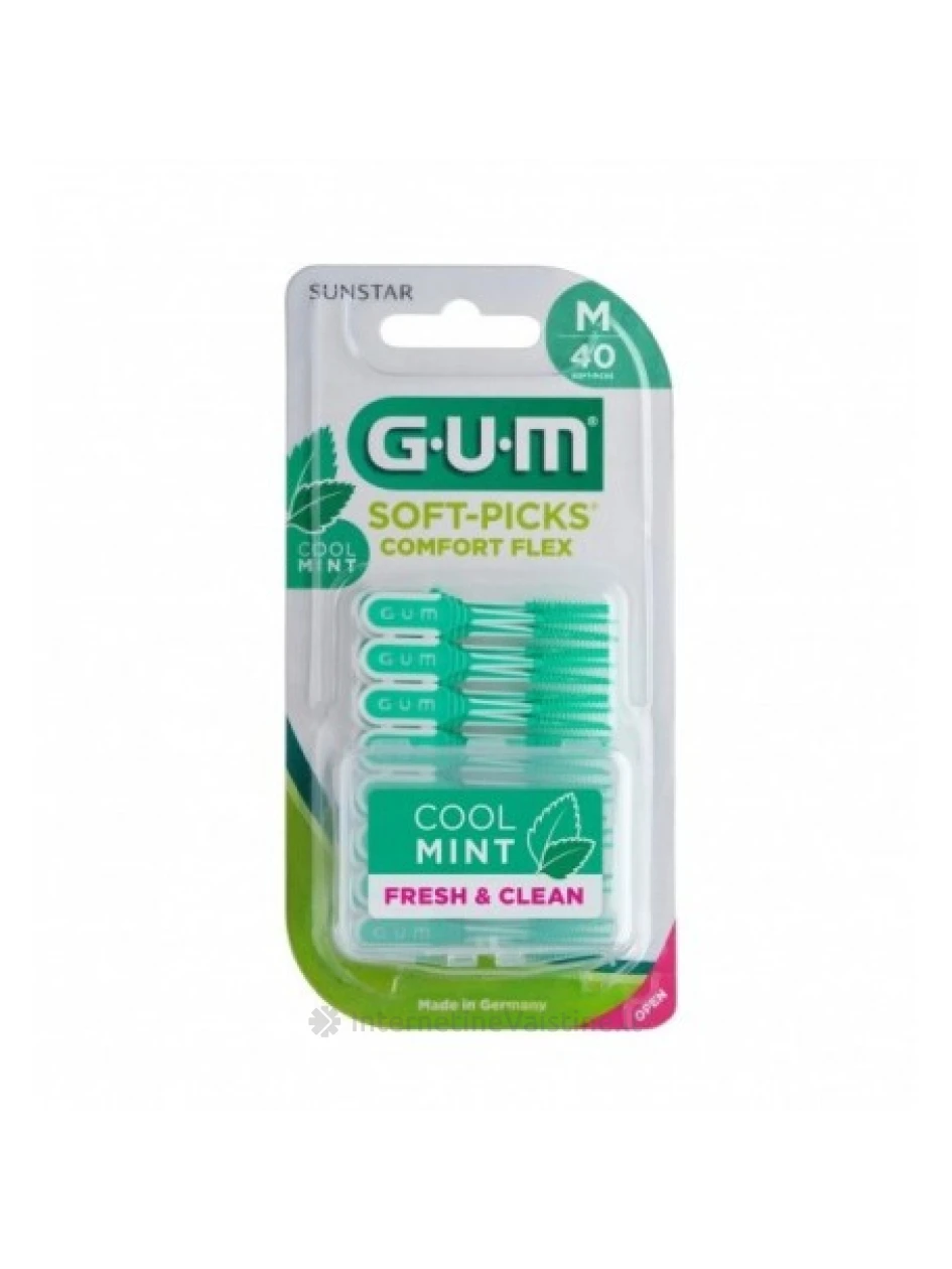 Dantų krapšt. GUM Soft Picks Comfort Flex su mėta minkšt. N40, 40 vnt. | internetinevaistine.lt
