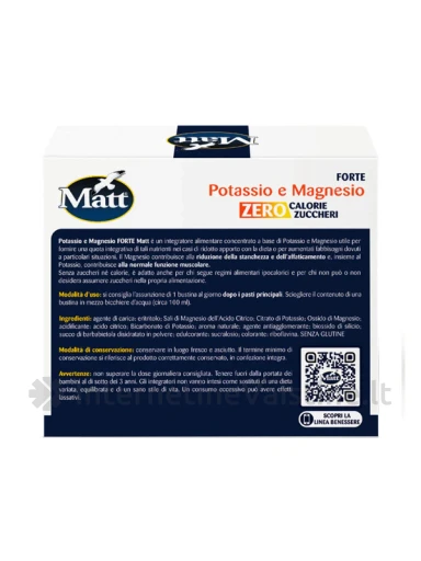 MATT Potassio e Magnesio Forte ZERO, magnis ir kalis, 12 pakelių, 12 pakelių | internetinevaistine.lt